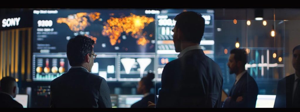 a sleek, modern office filled with professionals engaged in a dynamic discussion over a large digital display showing comparative analytics and pricing structures of various seo companies in australia.