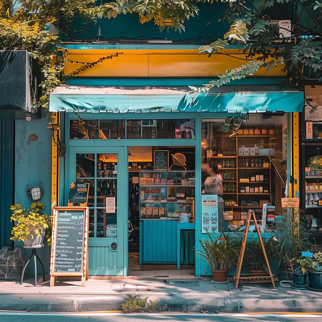 Local business storefront enhanced by AI for local SEO optimization
