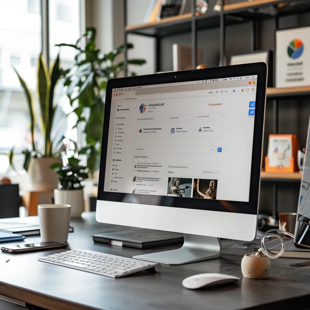 Optimized Google Business Profile on a computer screen, illustrating local SEO strategies