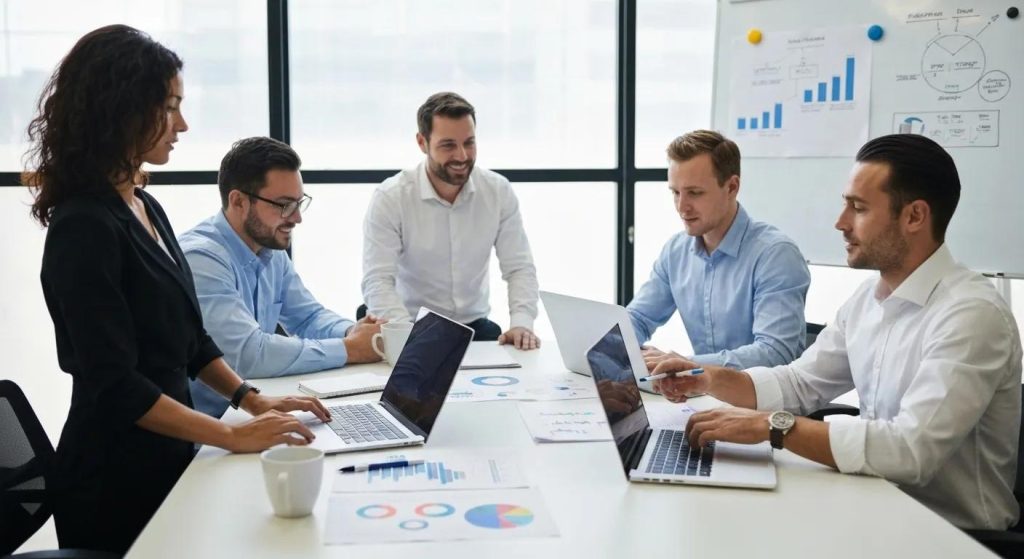 Our team of Australian SEO specialists collaborating on advanced strategies
