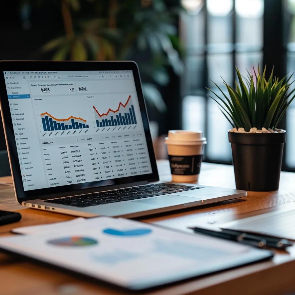 Comparison of SEO and Google Ads cost structures in a modern workspace