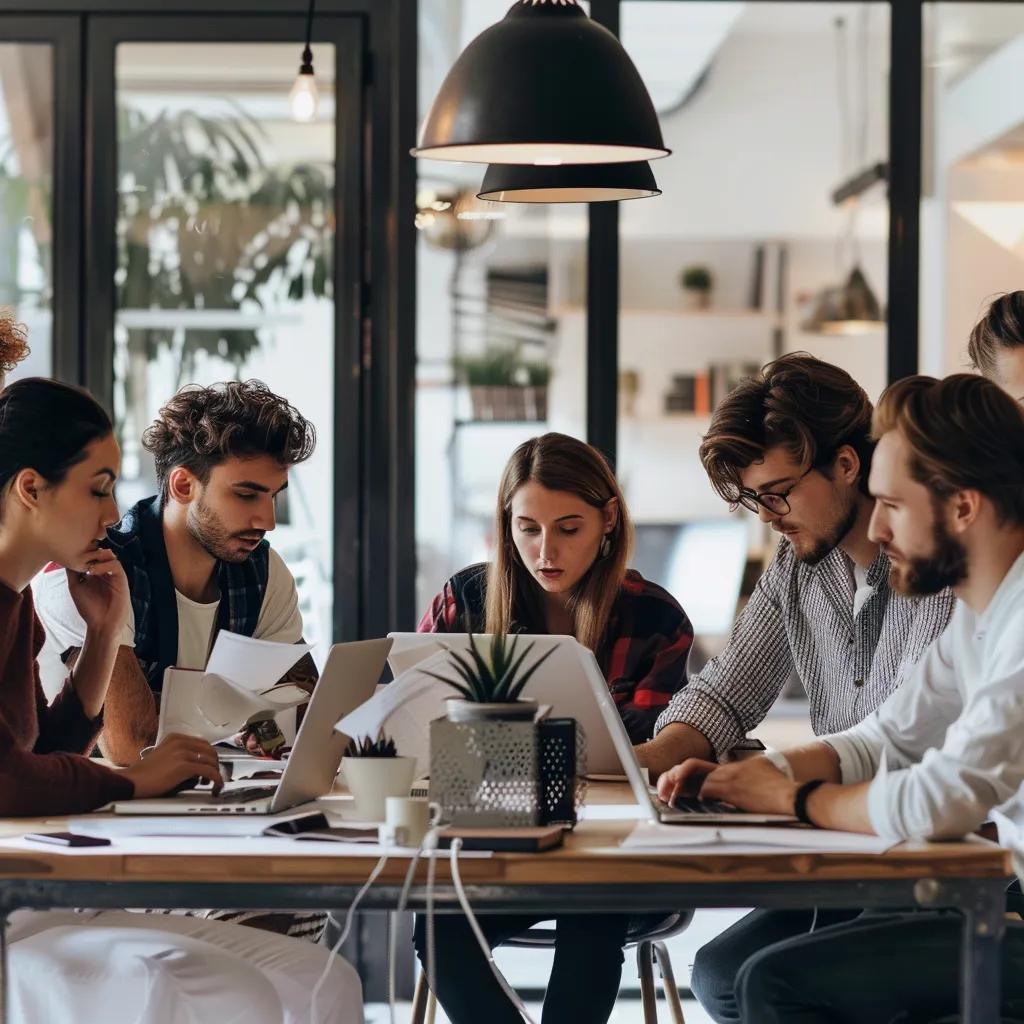 Small business team collaborating on DIY SEO strategies