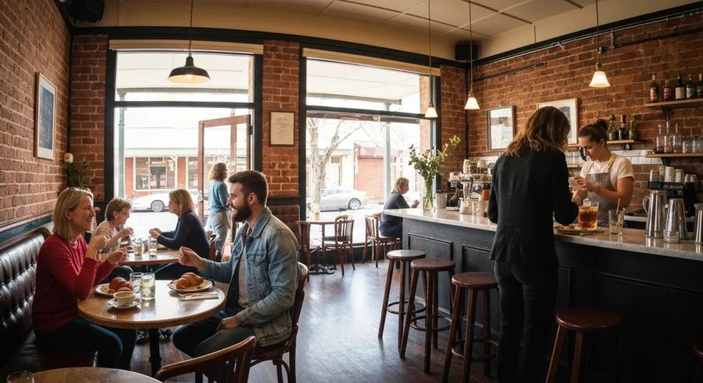 A thriving Bendigo café with satisfied customers enjoying their meals