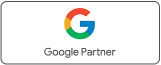Google Partner badge showcasing the Google logo, symbolising certification and expertise in digital marketing and SEO services.